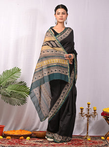 Exclusive Bagru Print Chanderi Silk Saree