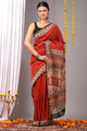 Block Printed Chanderi Silk Saree (Bagru Print)