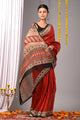 Block Printed Chanderi Silk Saree (Bagru Print)