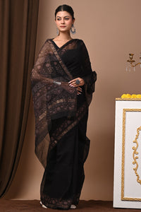 Premium Hand Block Printed Kota Doria Saree