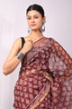 Premium Hand Block Printed Kota Doria Saree