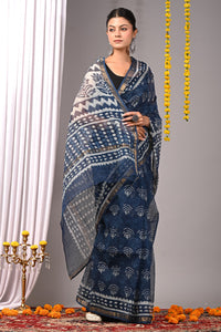 Premium Hand Block Printed Kota Doria Saree