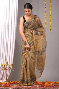 Premium Hand Block Printed Kota Doria Saree