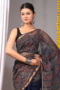 Premium Hand Block Printed Kota Doria Saree