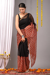 Premium Hand Block Printed Kota Doria Saree