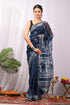 Indigo Dabu Print Kota Doria Saree with blouse