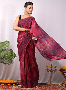 Hand Block Printed Pure Cotton Saree