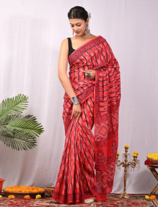 Hand Block Printed Pure Cotton Saree