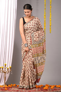 Hand Block Printed Pure Cotton Saree