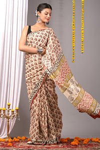 Hand Block Printed Pure Cotton Saree