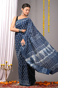 Hand Block Printed Pure Cotton Saree