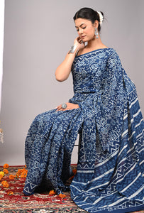 Hand Block Printed Pure Cotton Saree