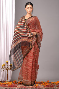 Exclusive Bagru Print Kota Doria Saree