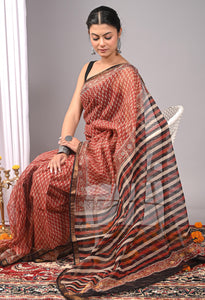Exclusive Bagru Print Kota Doria Saree