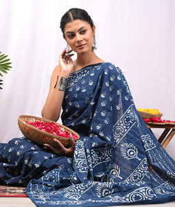 Hand Block Printed Pure Cotton Saree