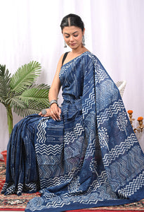 Hand Block Printed Pure Cotton Saree