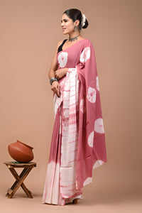 Printed Pure Cotton Mulmul Saree With Blouse