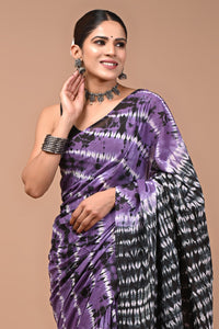 Printed Pure Cotton Mulmul Saree With Blouse