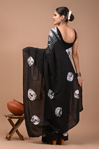 Printed Pure Cotton Mulmul Saree With Blouse
