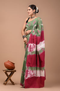 Printed Pure Cotton Mulmul Saree With Blouse