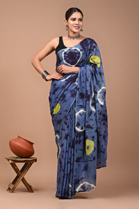Printed Pure Cotton Mulmul Saree With Blouse