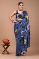 Printed Pure Cotton Mulmul Saree With Blouse