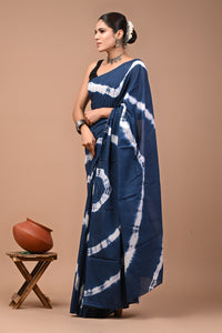 Printed Pure Cotton Mulmul Saree With Blouse