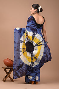 Printed Pure Cotton Mulmul Saree With Blouse