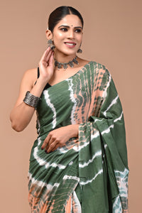 Printed Pure Cotton Mulmul Saree With Blouse