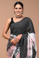 Printed Pure Cotton Mulmul Saree With Blouse