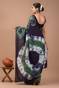 Printed Pure Cotton Mulmul Saree With Blouse