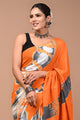 Printed Pure Cotton Mulmul Saree With Blouse