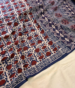 Exclusive Hand Block Printed Pure Cotton Saree