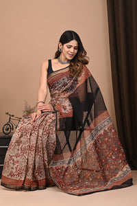 Exclusive Hand Block Printed Kota Doria Saree