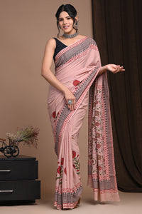 Hand Block Printed Pure Cotton Saree