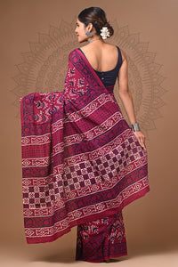 Block Printed Pure Cotton Saree