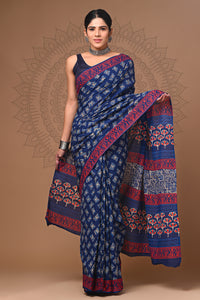 Hand Block Printed Pure Cotton Saree