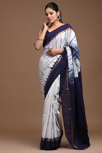 Block Printed Pure Assam Silk Saree